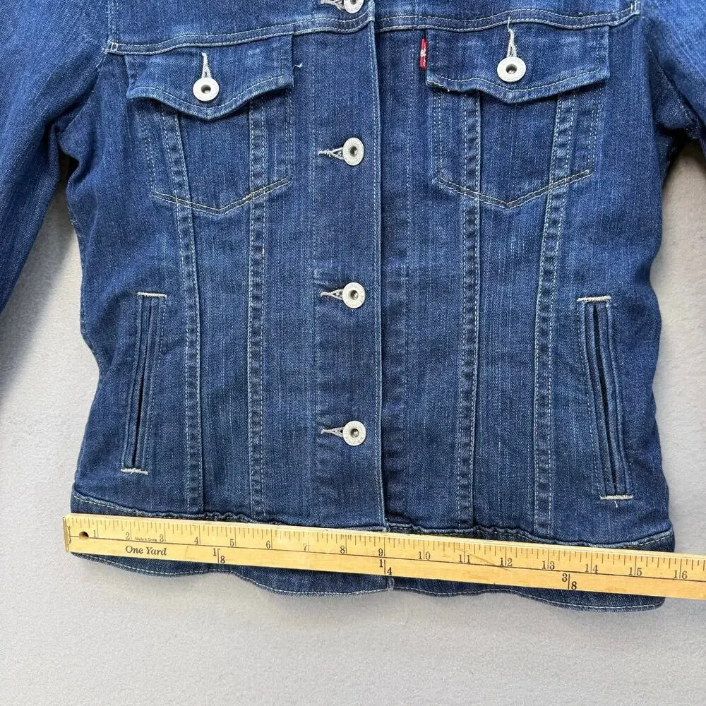 Levi's Denim Jacket Women's S Blue Stretch Trucker Jacket Summer Jacket - Picture 13 of 13